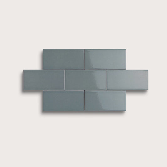 Grey Street ceramic tile, 2 by 4 inches, gloss finish