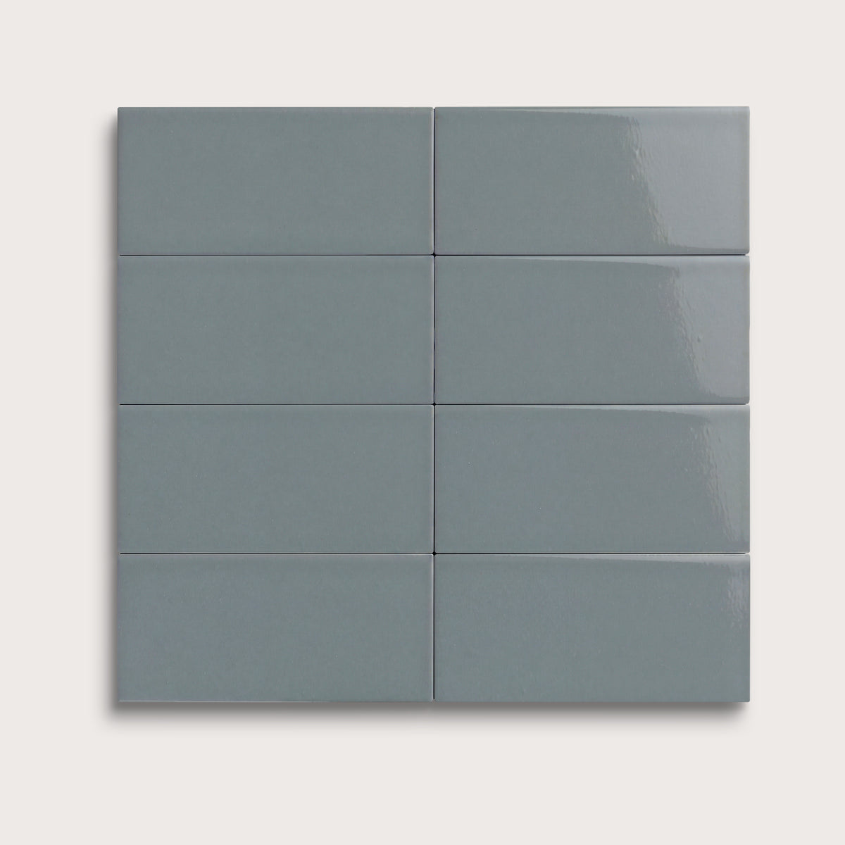 Grey Street ceramic tile, 2 by 4 inches, gloss finish