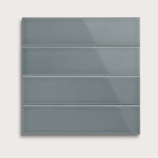 Grey Street ceramic tile, 3 by 12 inches, gloss finish
