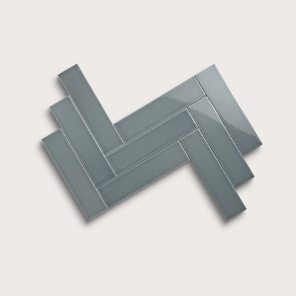 Grey Street ceramic tile, 3 by 12 inches, gloss finish