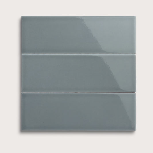 Grey Street ceramic tile, 4 by 12 inches, gloss finish