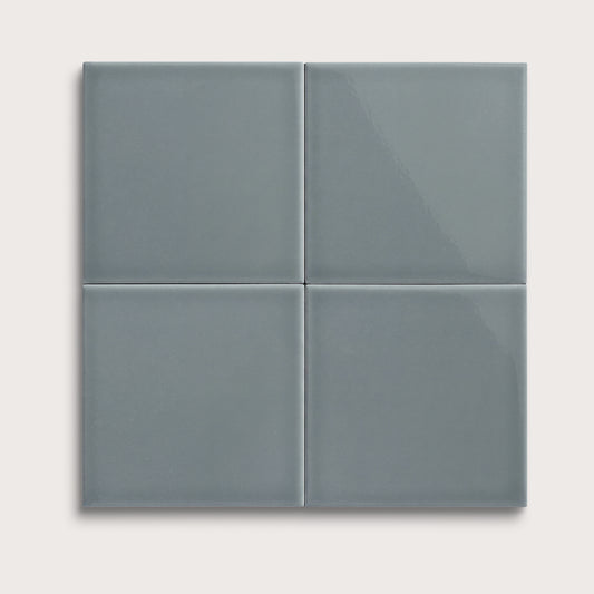 Grey Street ceramic tile, 6 by 6 inches, gloss finish