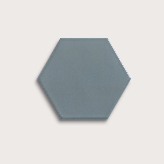 Grey Street ceramic tile, 8 inch hex, matte finish