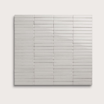 Haze ceramic tile, 1 by 6 inch stacked mosaic, gloss finish