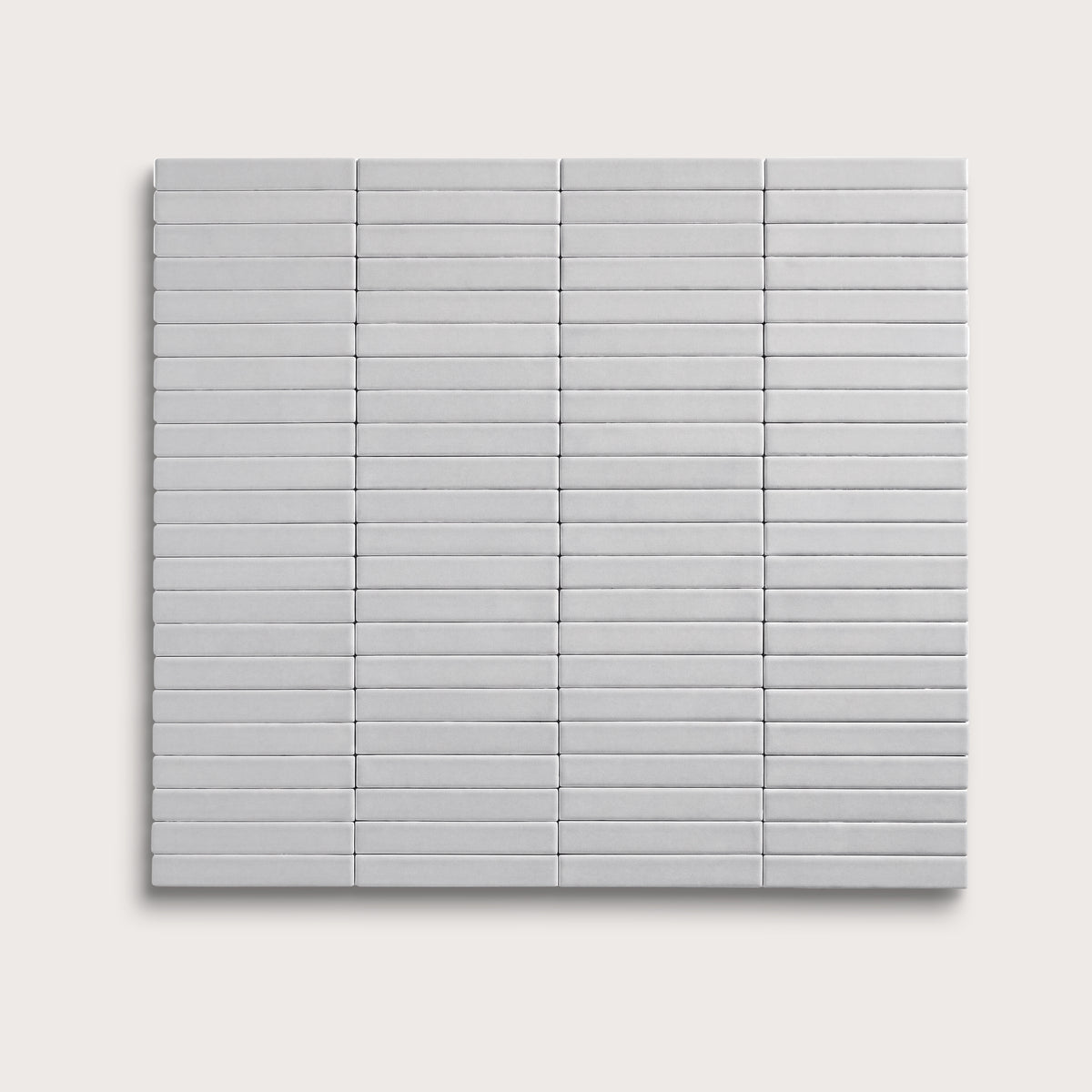 Haze ceramic tile, 1 by 6 inch stacked mosaic, matte finish