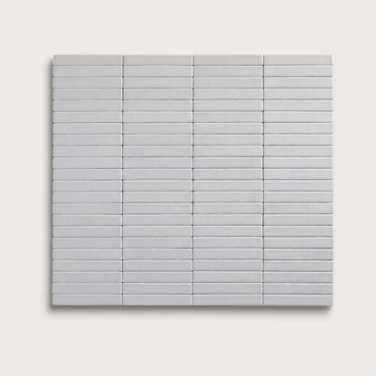 Haze ceramic tile, 1 by 6 inch stacked mosaic, matte finish