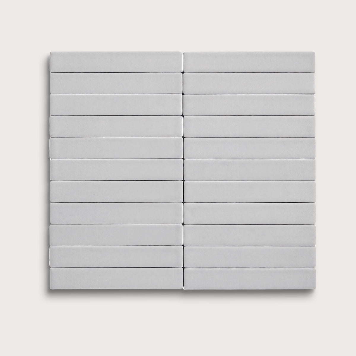 Haze ceramic tile, 1 by 6 inch stacked mosaic, matte finish