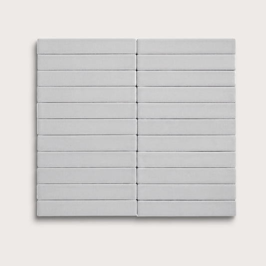 Haze ceramic tile, 1 by 6 inch stacked mosaic, matte finish