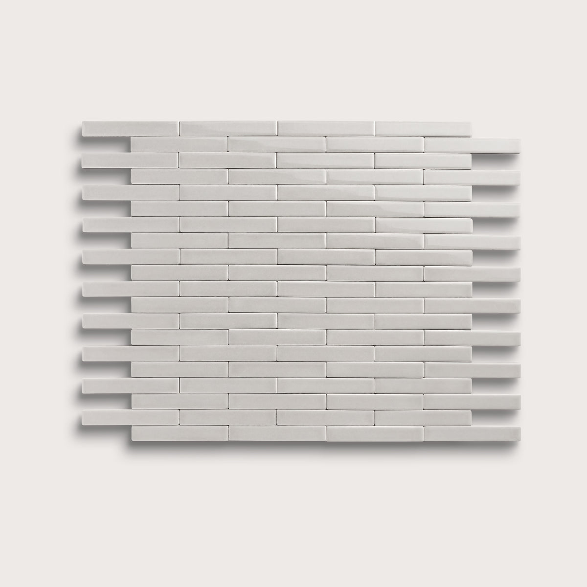 Haze ceramic tile, 1 by 6 inch subway mosaic, gloss finish
