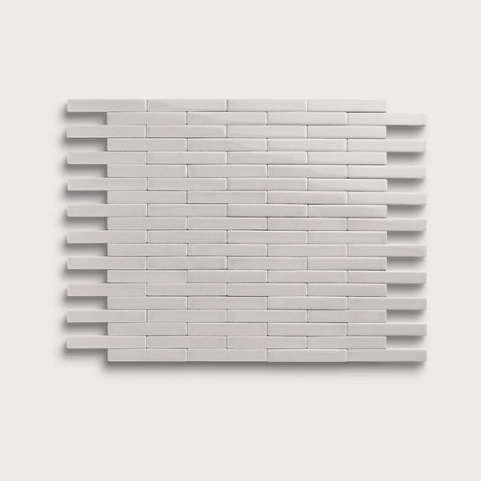 Haze ceramic tile, 1 by 6 inch subway mosaic, gloss finish