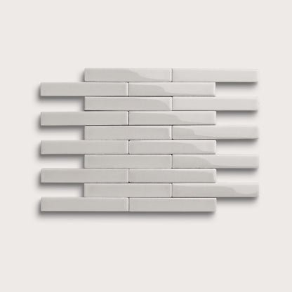 Haze ceramic tile, 1 by 6 inch subway mosaic, gloss finish