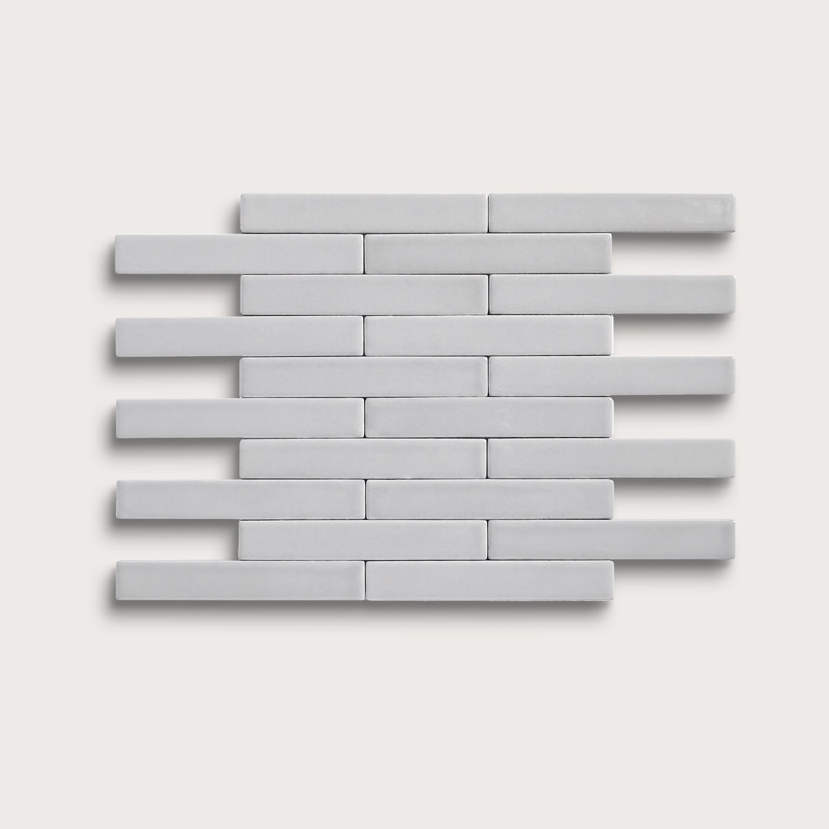 Haze ceramic tile, 1 by 6 inch subway mosaic, matte finish