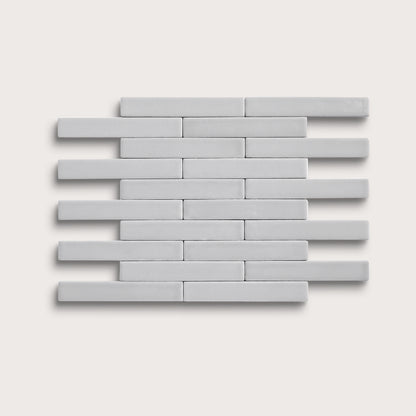 Haze ceramic tile, 1 by 6 inch subway mosaic, matte finish