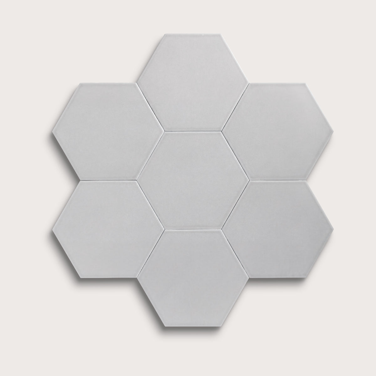 Haze ceramic tile, 8 inch hex, matte finish