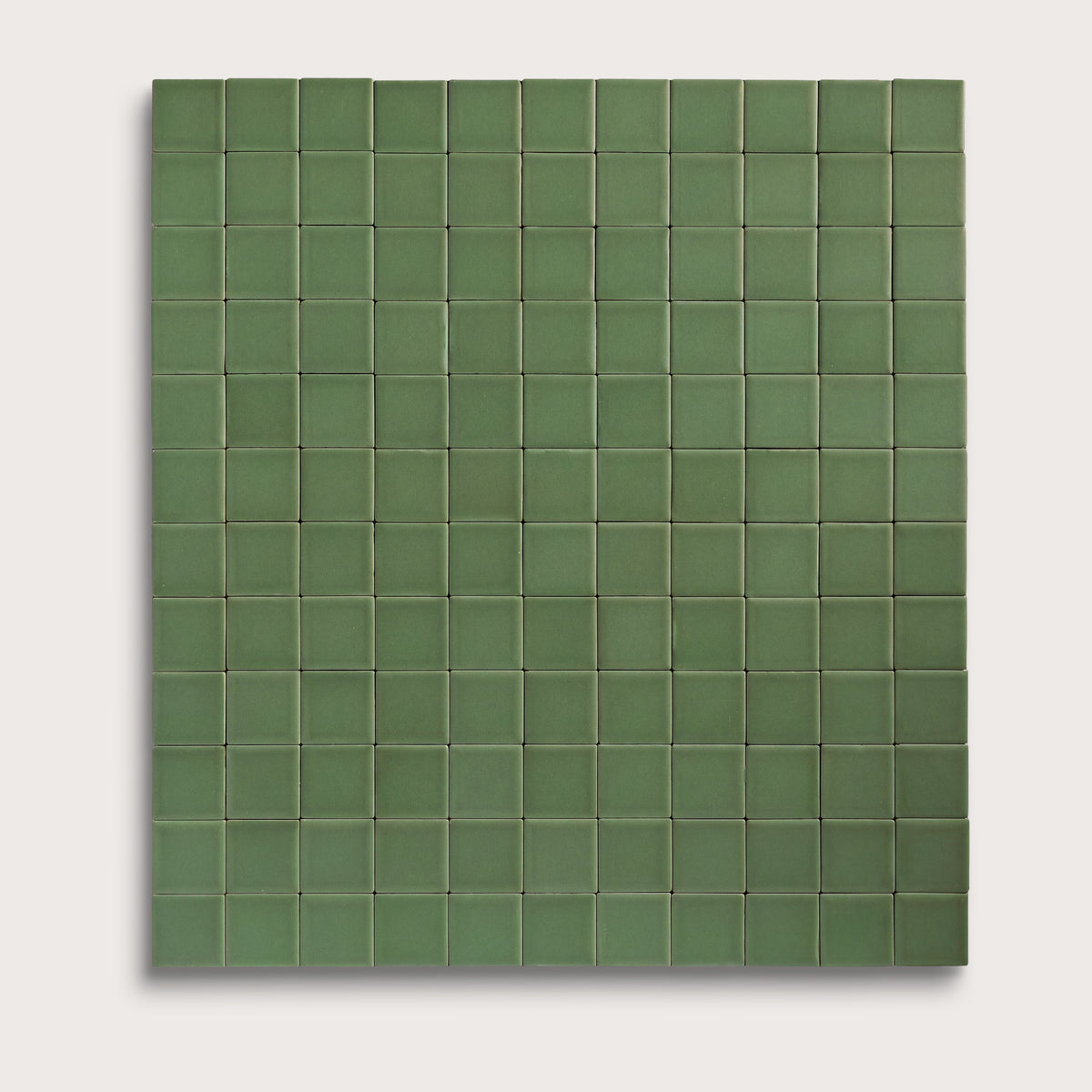 Kale ceramic tile, 2 by 2 inch mosaic, matte finish