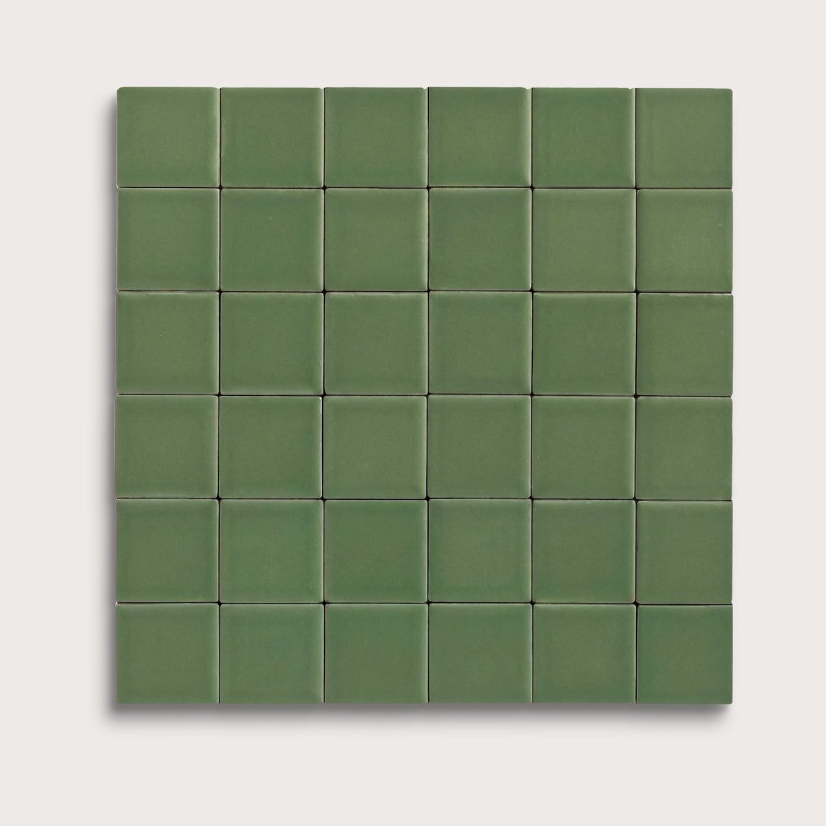Kale ceramic tile, 2 by 2 inch mosaic, matte finish