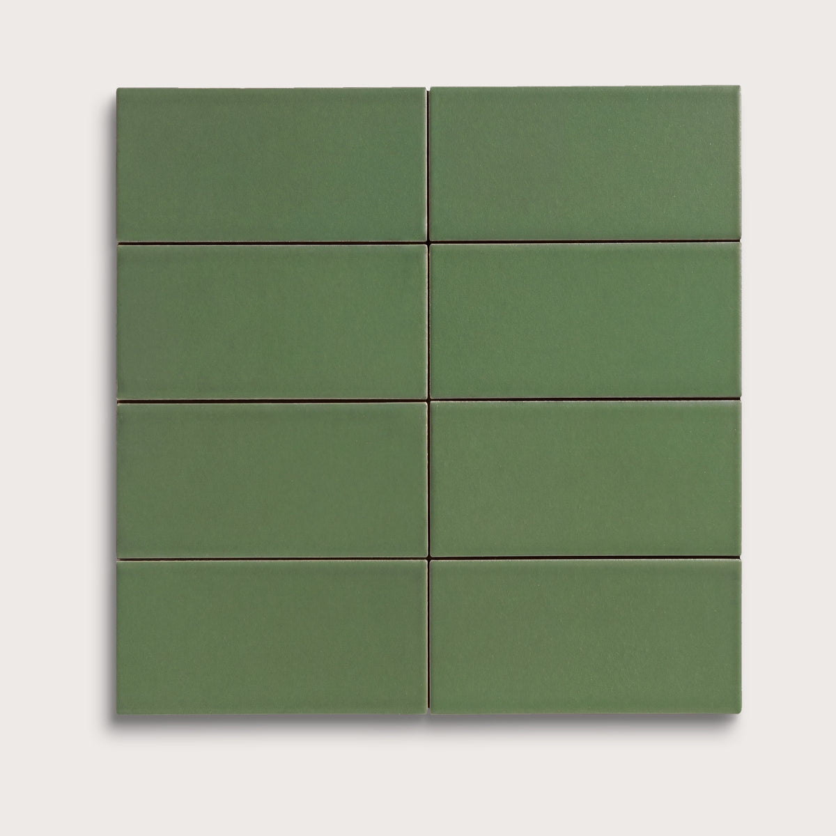 Kale ceramic tile, 2 by 4 inches, matte finish
