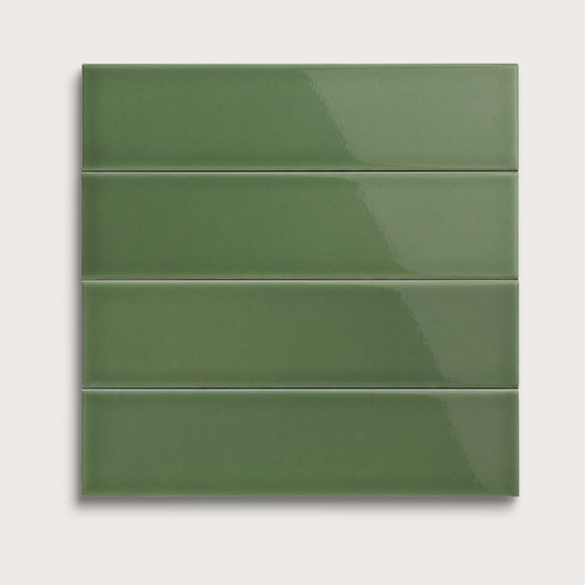 Kale ceramic tile, 3 by 12 inches, gloss finish