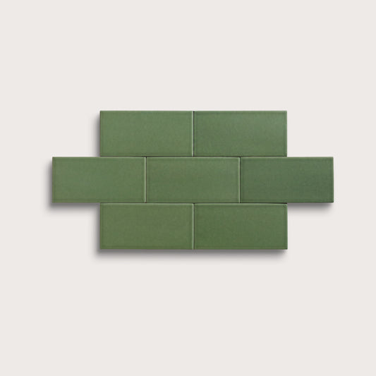 Kale ceramic tile, 3 by 6 inches, matte finish