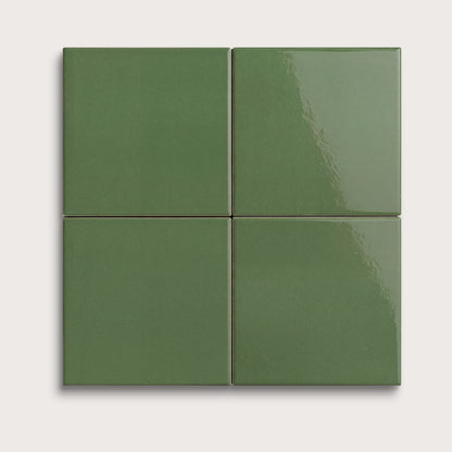 Kale ceramic tile, 4 by 4 inches, gloss finish