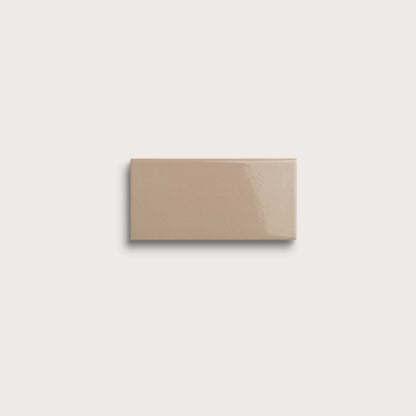 Khaki ceramic tile, 2 by 4 inches, gloss finish