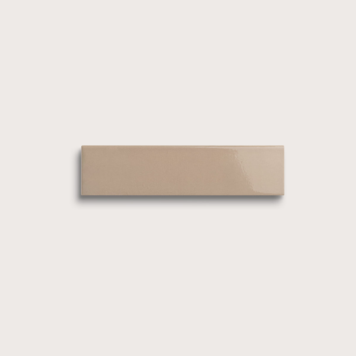 Khaki ceramic tile, 2 by 8 inches, gloss finish