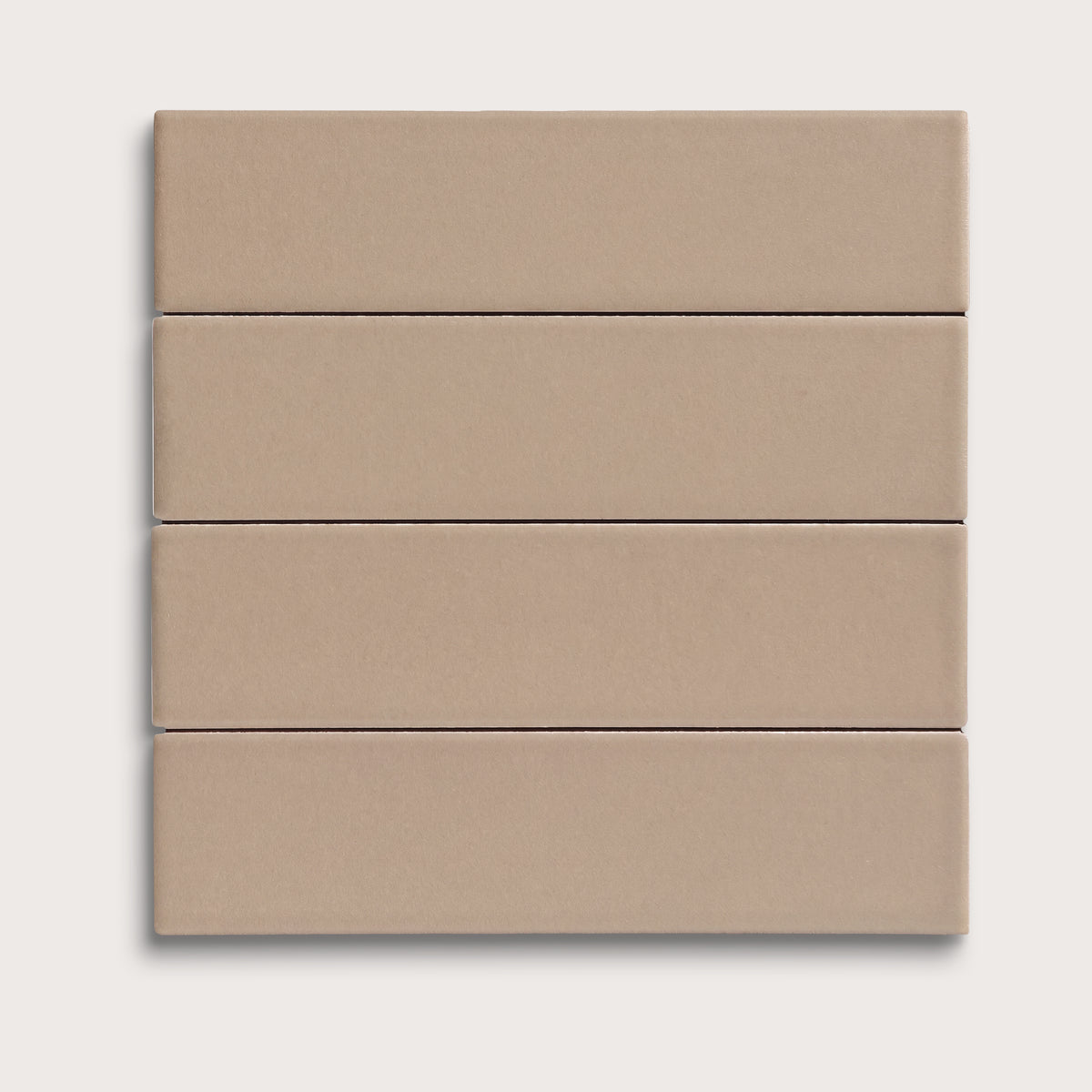 Khaki ceramic tile, 2 by 8 inches, matte finish