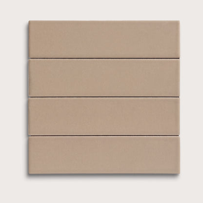 Khaki ceramic tile, 2 by 8 inches, matte finish