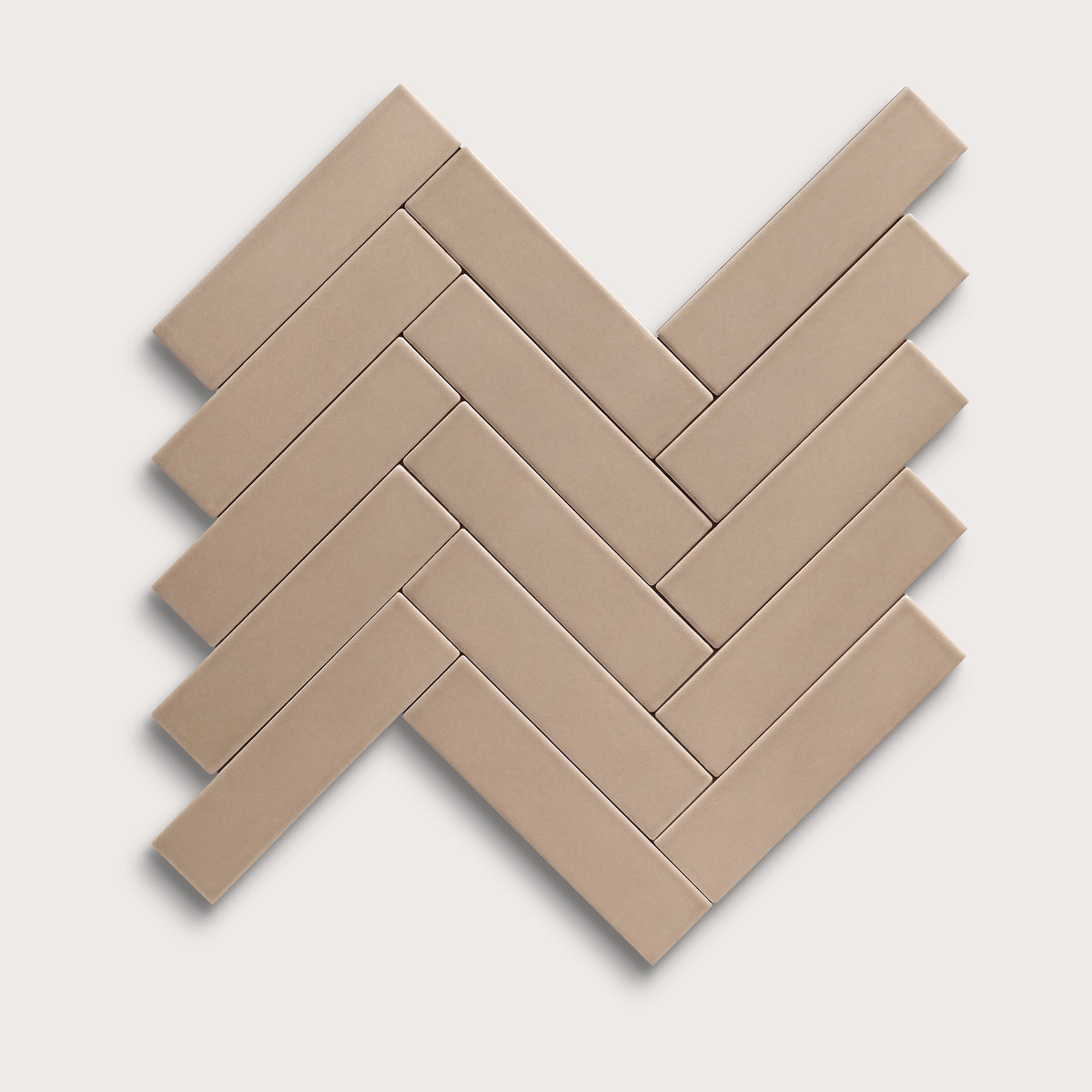 Khaki ceramic tile, 2 by 8 inches, matte finish