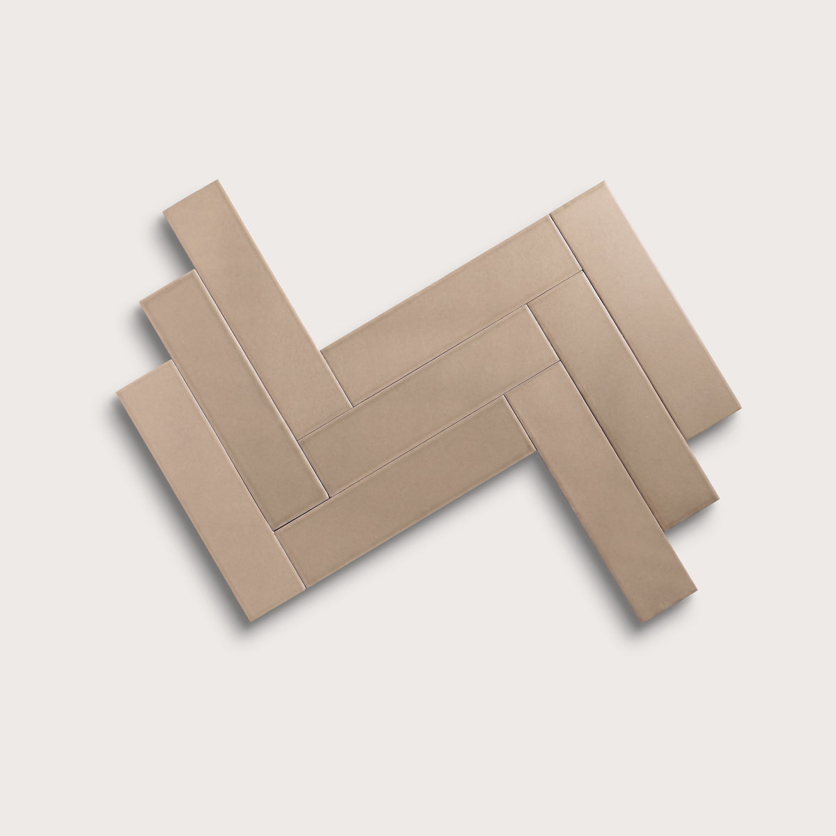 Khaki ceramic tile, 3 by 12 inches, matte finish