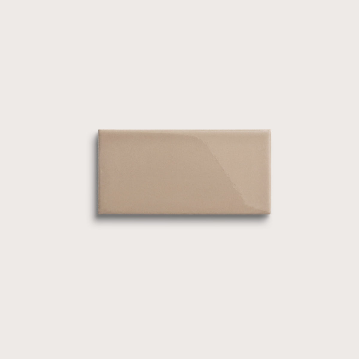 Khaki ceramic tile, 3 by 6 inches, gloss finish