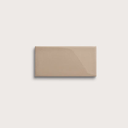 Khaki ceramic tile, 3 by 6 inches, gloss finish