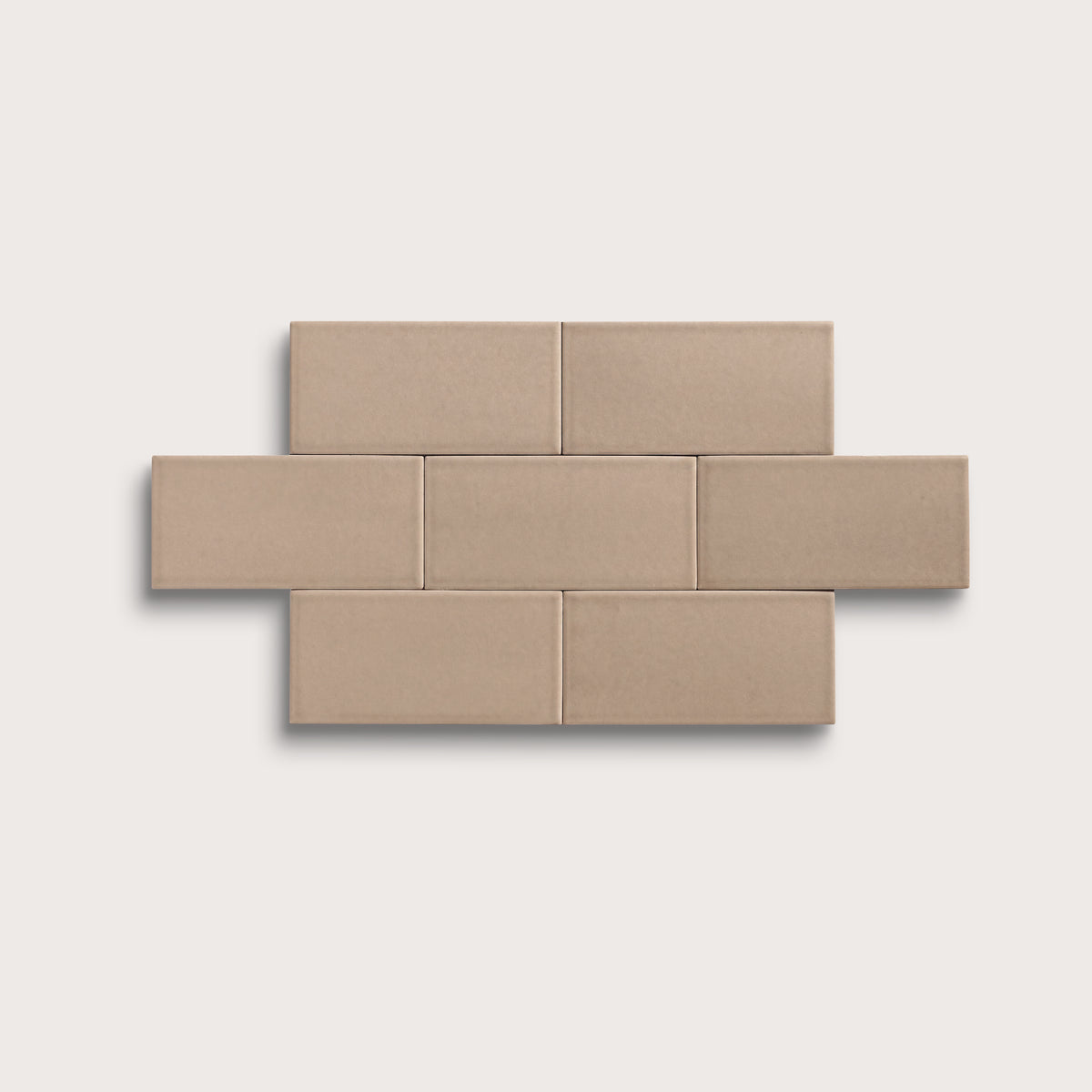 Khaki ceramic tile, 3 by 6 inches, matte finish
