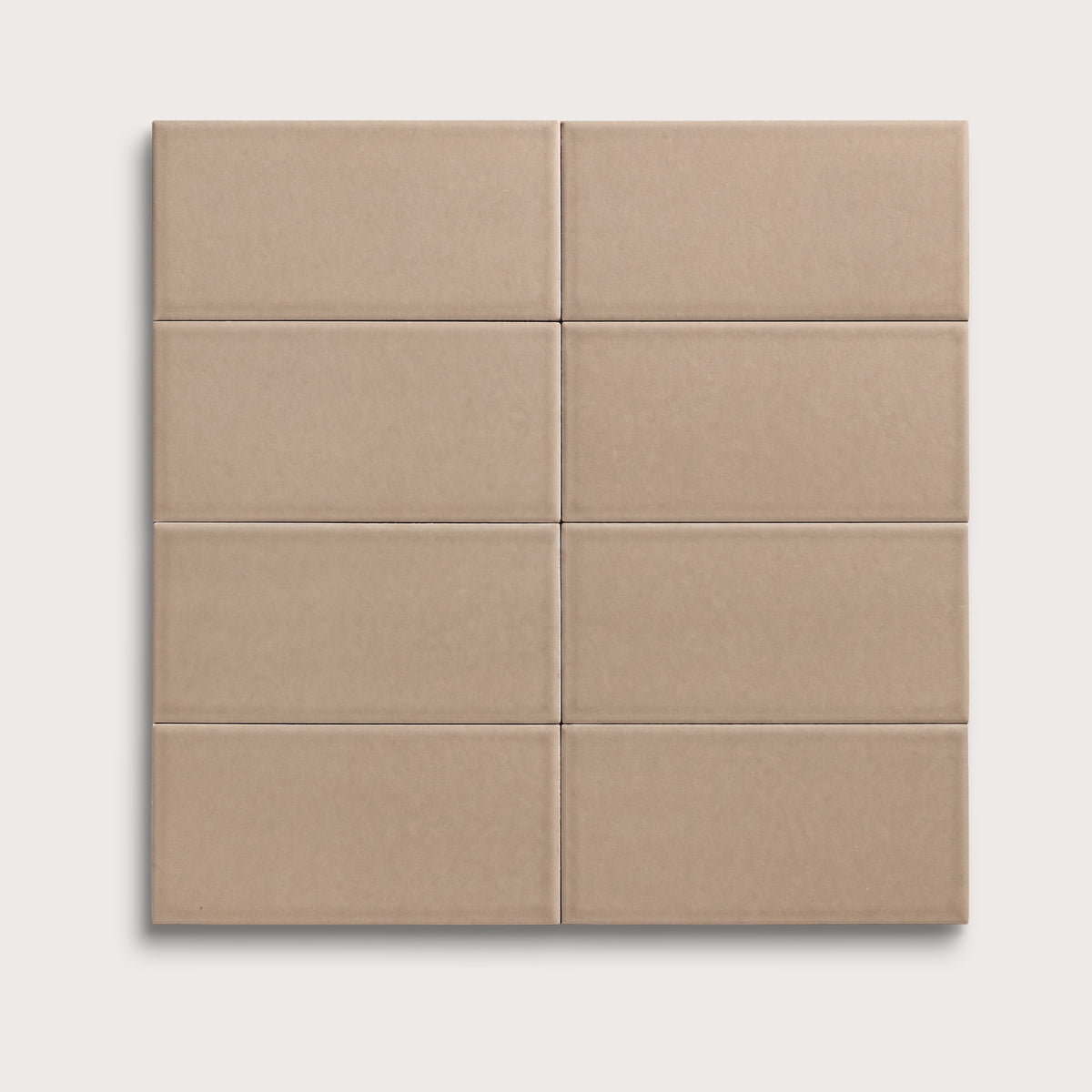 Khaki ceramic tile, 3 by 6 inches, matte finish