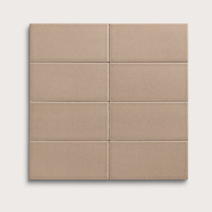 Khaki ceramic tile, 3 by 6 inches, matte finish