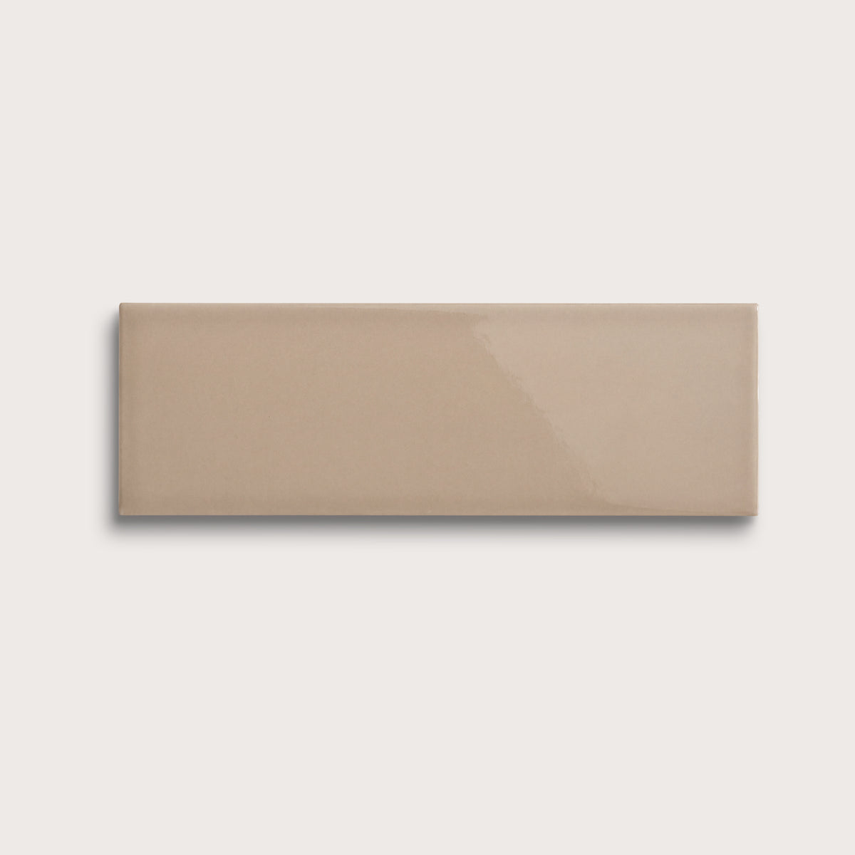 Khaki ceramic tile, 4 by 12 inches, gloss finish