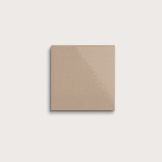 Khaki ceramic tile, 4 by 4 inches, gloss finish