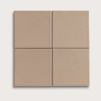 Khaki ceramic tile, 4 by 4 inches, matte finish
