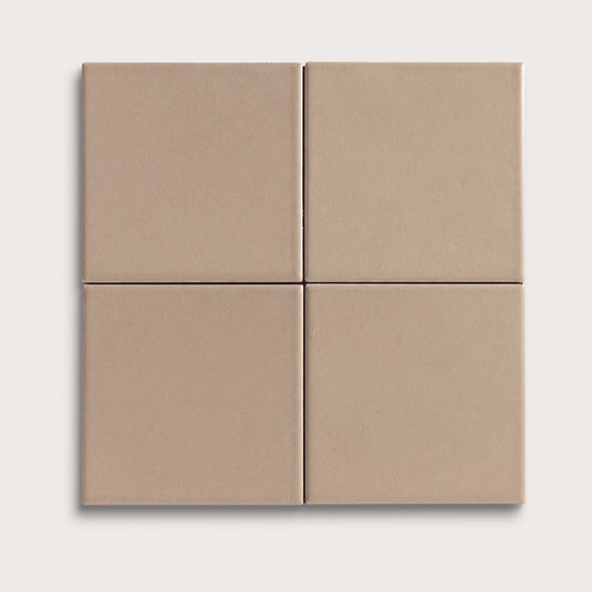 Khaki ceramic tile, 4 by 4 inches, matte finish