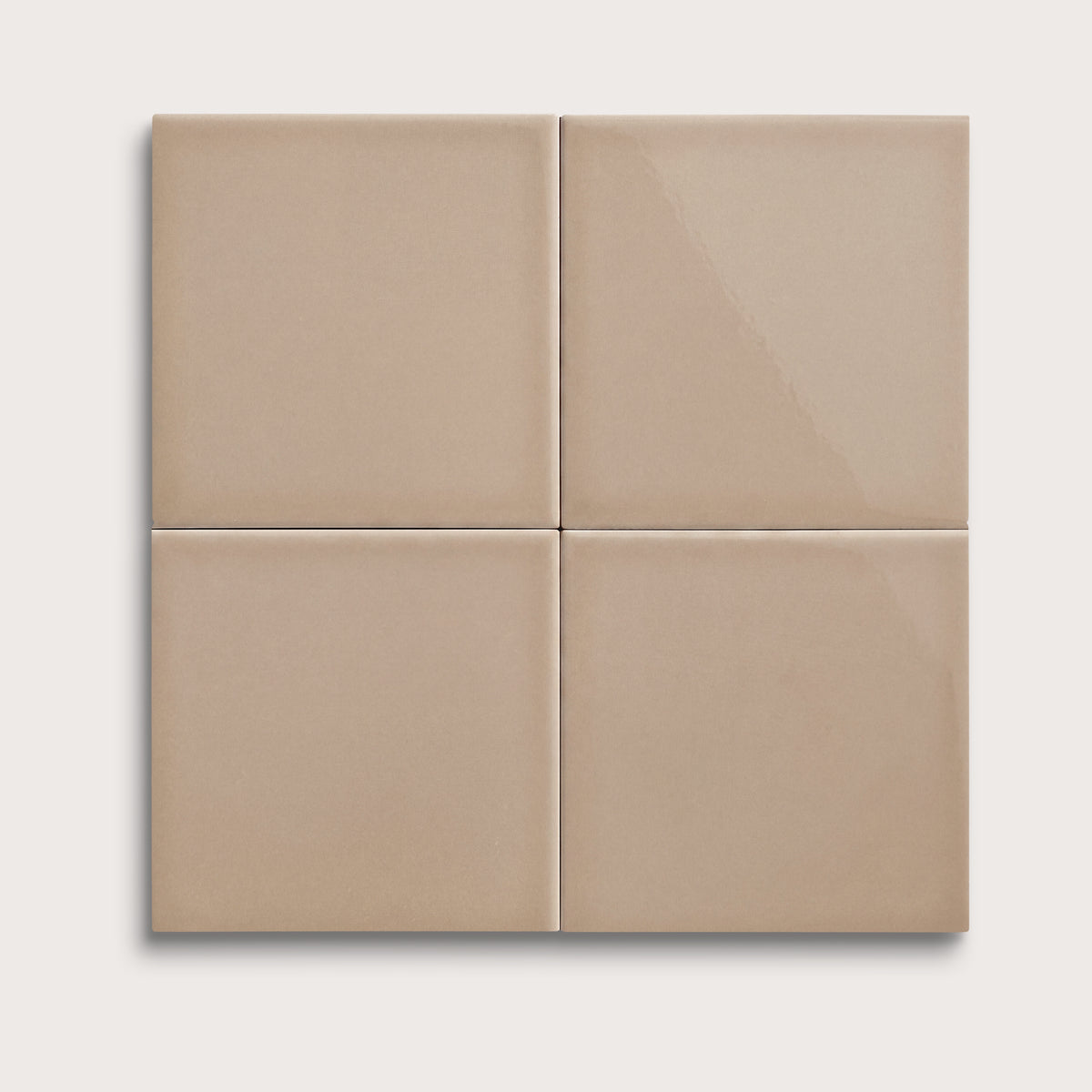 Khaki ceramic tile, 6 by 6 inches, gloss finish