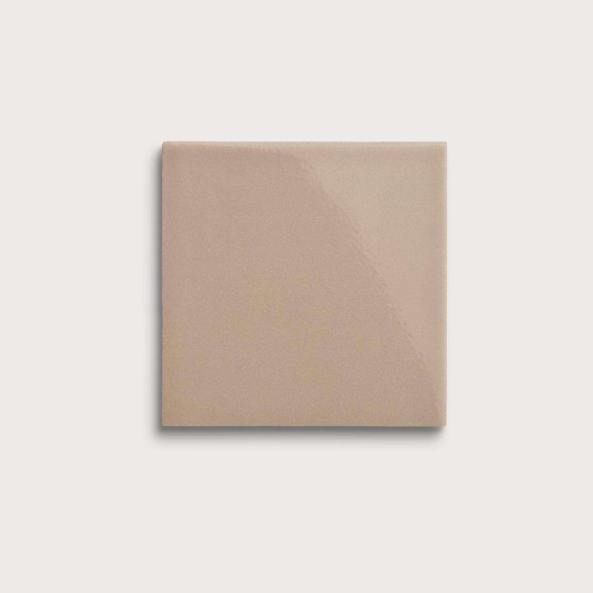 Khaki ceramic tile, 6 by 6 inches, gloss finish