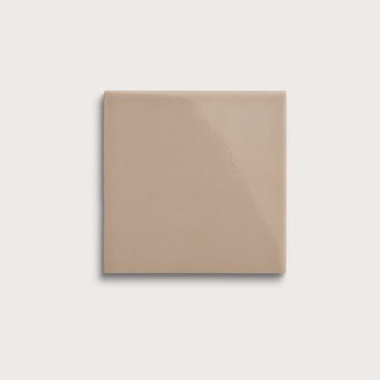 Khaki ceramic tile, 6 by 6 inches, gloss finish