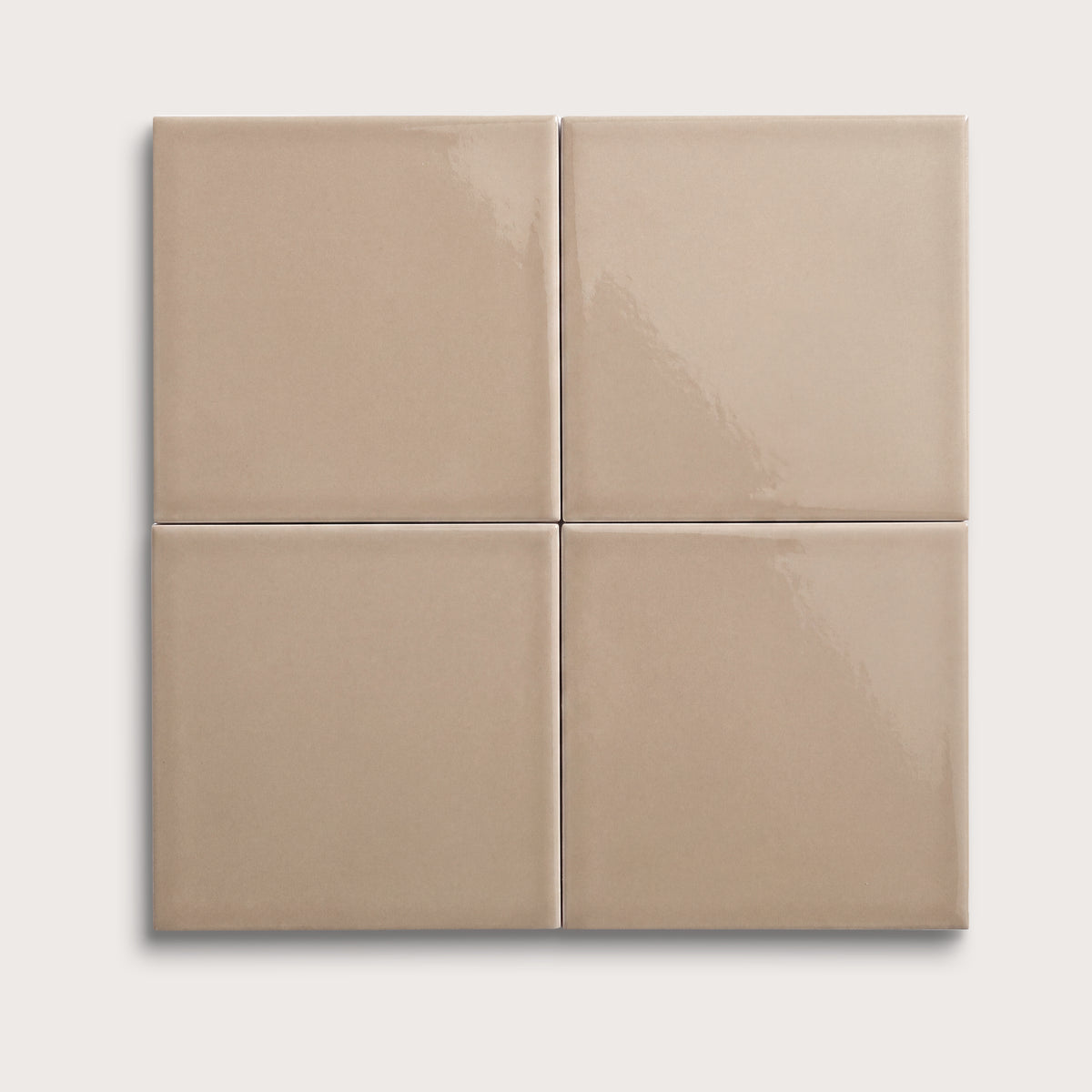 Khaki ceramic tile, 8 by 8 inches, gloss finish