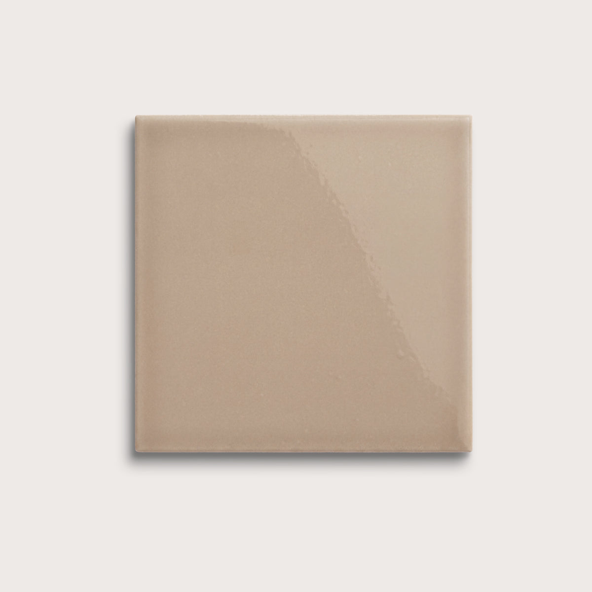 Khaki ceramic tile, 8 by 8 inches, gloss finish
