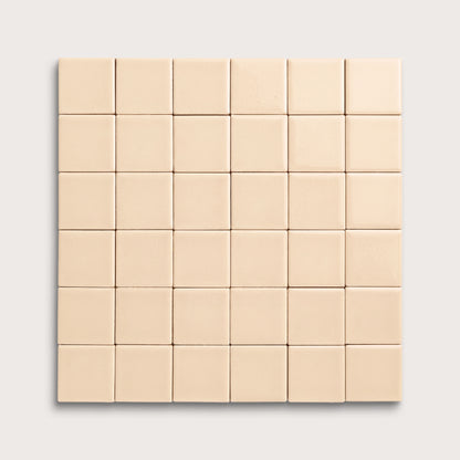Latte ceramic tile, 2 by 2 inch mosaic, gloss finish