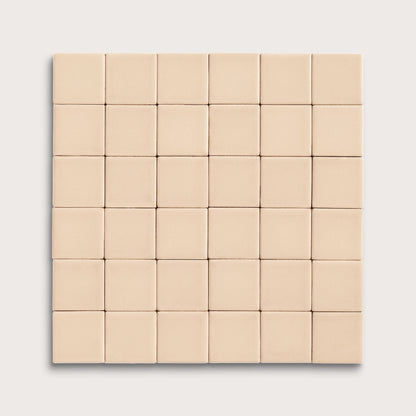 Latte ceramic tile, 2 by 2 inch mosaic, matte finish