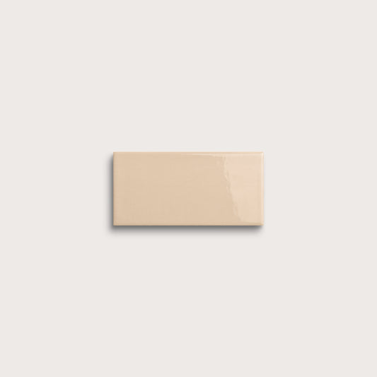 Latte ceramic tile sample, gloss finish
