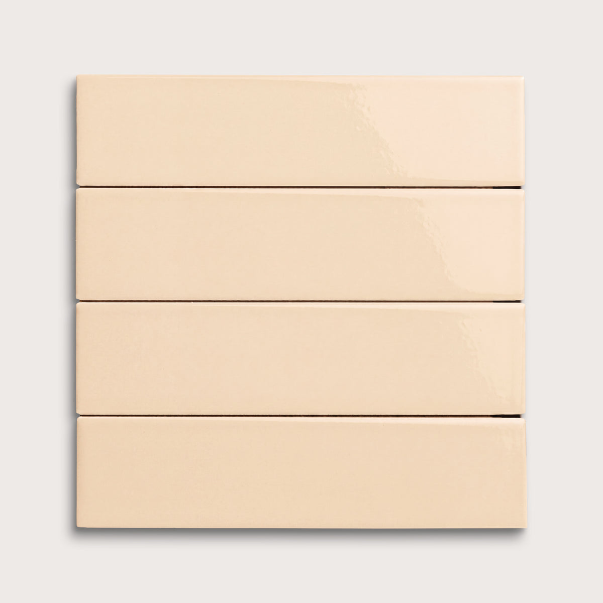Latte ceramic tile, 2 by 8 inches, gloss finish