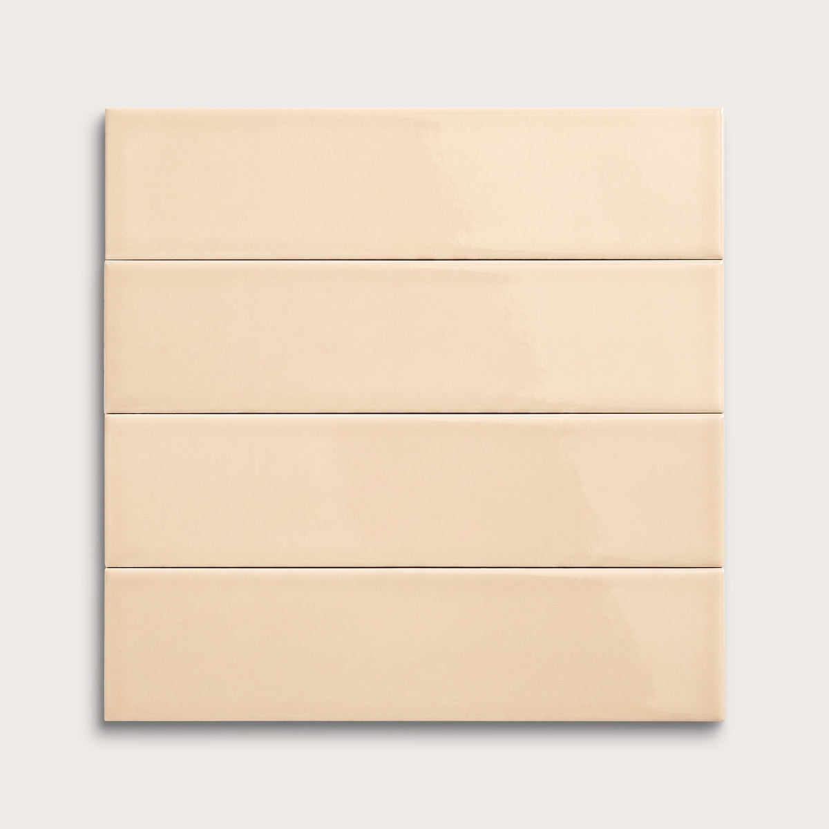 Latte ceramic tile, 3 by 12 inches, gloss finish