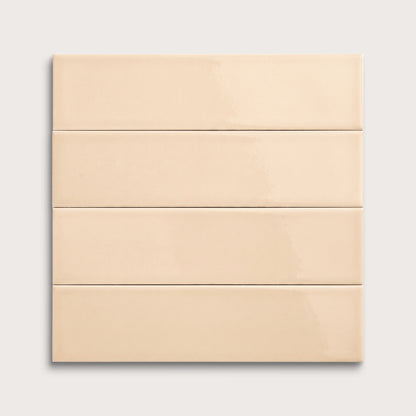 Latte ceramic tile, 3 by 12 inches, gloss finish